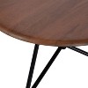 Kate and Laurel Pallson Round Wood Coffee Table, 28x28x18, Walnut Brown and Black - 2 of 4