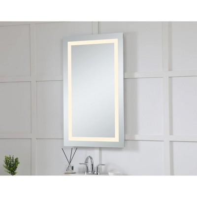 Glossy White LED Rectangular Frameless Mirror with Defrost