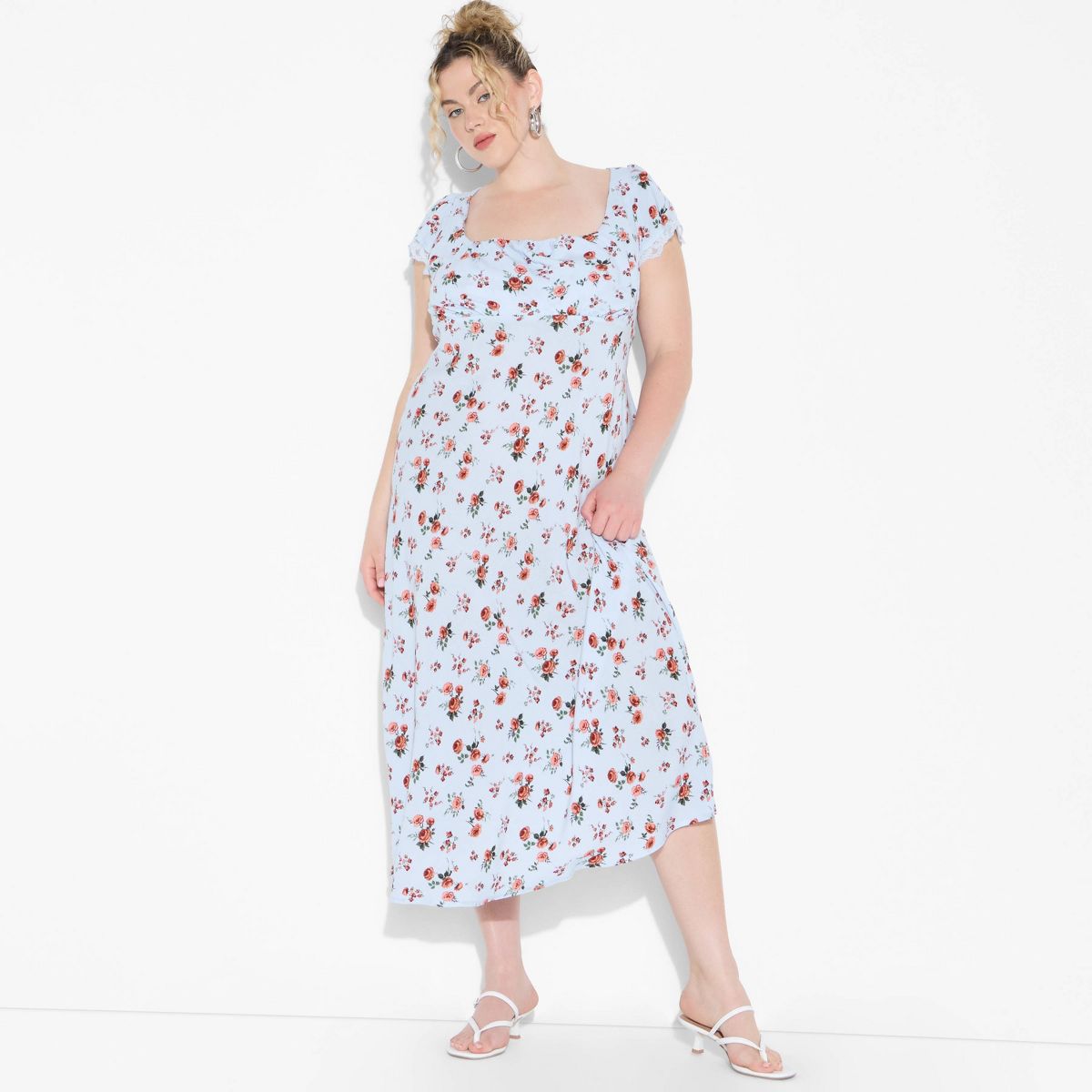Women's Flutter Cap Sleeve Maxi A-Line Dress - Wild Fable™
