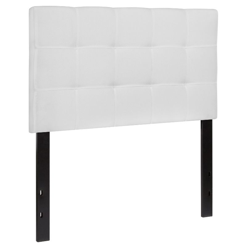 Emma and Oliver Quilted Tufted Upholstered Twin Size Headboard in White Fabric, 4 of 7