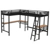 TIRAMISUBEST Twin Size Metal Loft Bed with Two Built-in Desks, L-Shaped Two Loft Beds, Metal Loft Bedframe with Ladder for 2 Kids - 4 of 4