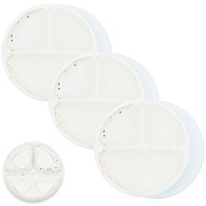 WeeSprout Suction Plates for Babies & Toddlers | 100% Silicone | Plates Stay Put with Suction Feature | Divided Design | 3 Pack - 1 of 4