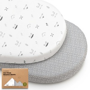 KeaBabies Bassinet Sheet for Baby Girls, Boys, 2-Pack Isla Fitted Bassinet Sheets, Bassinet Mattress Sheets - 1 of 4