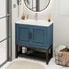 Bathroom Storage Cabinets With 2 Storage Doors, Bathroom Storage Cabinets Floor Standing With Ceramic Sink & Hot And Cold Faucet-Cuddlewood - 2 of 4