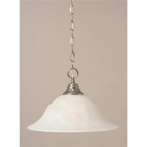Toltec Lighting Any 1 - Light Pendant in  Chrome with 16" White Marble  Shade - 1 of 1