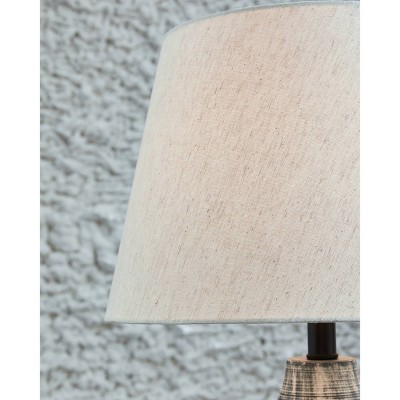 Antiqued Black and Taupe Metal Table Lamp Set