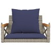 vidaXL Swing Bench with Cushions Gray 24.8"x24.4"x15.7" Poly Rattan - 4 of 4