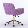 Anybear Adjustable Swivel Office Chair, Artificial Rabbit Hair Home Office Chair With Golden Metal Base - 3 of 4