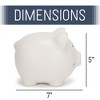 Nat & Jules Smiling Chubby Pig Matte White 7 x 5 Ceramic Coin Money Piggy Bank - 2 of 4
