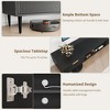 67" Black Mid-Century Modern TV Stand, Fluted Panel Entertainment Center with Cabinets, Fits TVs Up to 75" - 4 of 4