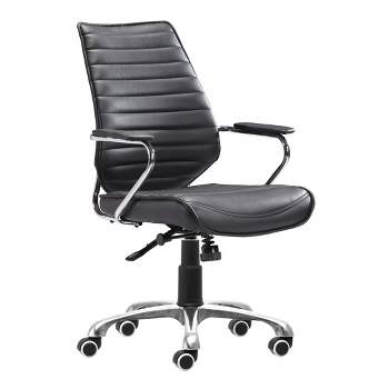 Ergonomic Upholstered Adjustable Armless Office Chair - White - Zm Home ...