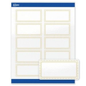 Avery 2" x 4" Labels, Gold Border with Gold Dots, 100 ct - 1 of 4