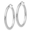 Black Bow Jewelry 3mm x 35mm 14k White Gold Classic Round Hoop Earrings - 2 of 4