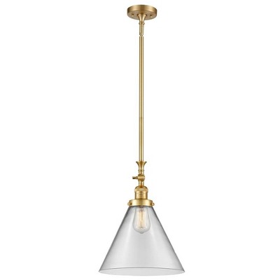 Cone - 1 Light Stem Hung Tiltable Mini Pendant In Industrial Style-18 Inches Tall and 12 Inches Wide