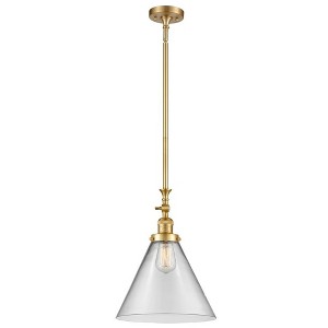 Cone - 1 Light Stem Hung Tiltable Mini Pendant In Industrial Style-18 Inches Tall and 12 Inches Wide - 1 of 1