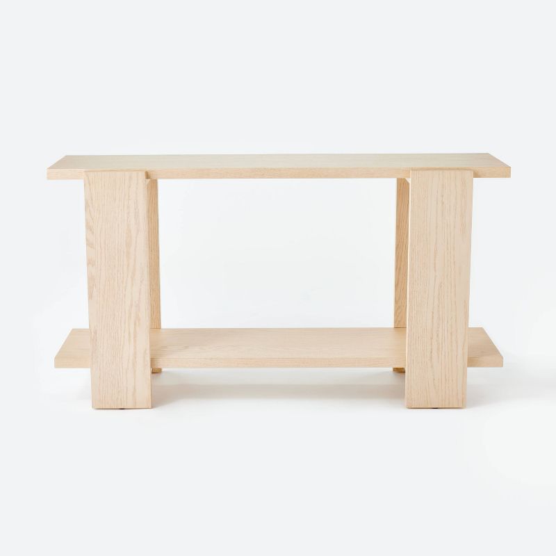 Bleached Oak Console Table Natural Wood - Threshold&#8482; designed with Studio McGee, 4 of 8