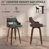 Arceso 26" Swivel Counter Height Bar Stools,Mid-Century Wooden Barstools with Backs for Kitchen Restaurant - 2 of 4