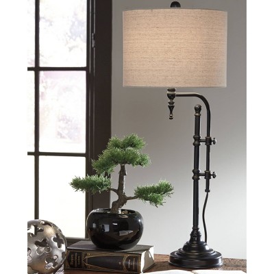 Anemoon Metal Table Lamp Black - Signature Design by Ashley: Adjustable, Modern Design, UL Listed