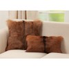 Saro Lifestyle Goat Fur Throw Pillow With Poly Filling, Brown - 3 of 3