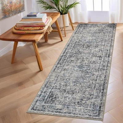 Vintage Area Rug – Stain-Resistant Non-Shedding Non-Slip Soft Carpet for Bedroom Dining Room Home Office Low Pile.