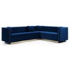 Luxurious 100.8 Velvet Upholstered L-Shaped Corner Sectional Sofa with Vertical Channel Tufting, Gold Base, and 4 Pillows - 2 of 4