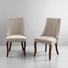 Set of 2 Velvet Dining Chairs with High Backrest, Solid Wood Curved Legs, Flocked Rayon Upholstery & Foam Cushion for Dining Room or Kitchen - 2 of 4