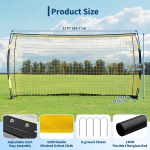 Orieon Portable Soccer Goal Nets for Backyard – Heavy-Duty Metal Frame, 450D Oxford Net, Tool-Free Setup, Soccer Training Equipment for Kids & Adults - 1 of 4