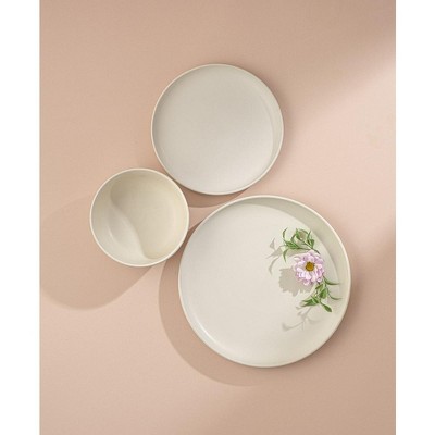 Matte Linen Ceramic 10.5" Dinner Plates Set of 6