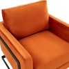 LeisureMod Lincoln Velvet Accent Arm Chair, Black Steel Frame - 4 of 4