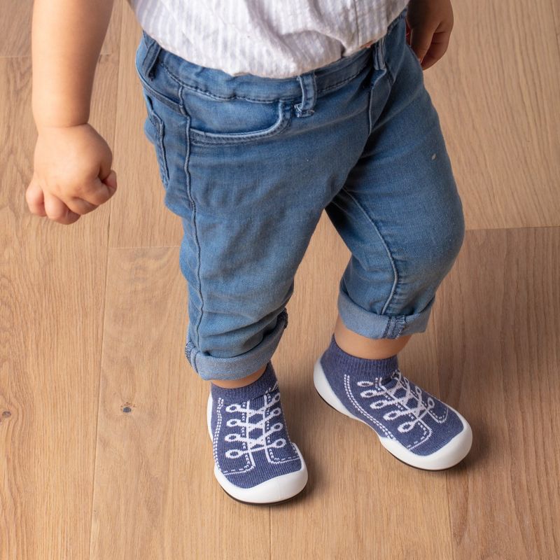 Komuello Toddler First Walk Sock Shoes - Sneaker Denim, 3 of 11