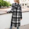 Amaryllis Women's Button-Up Plaid Coat Long Sleeve Hooded Trench Casual Layering Piece Versatile Fall Outerwear - 4 of 4