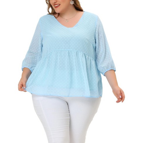 light blue blouse plus size