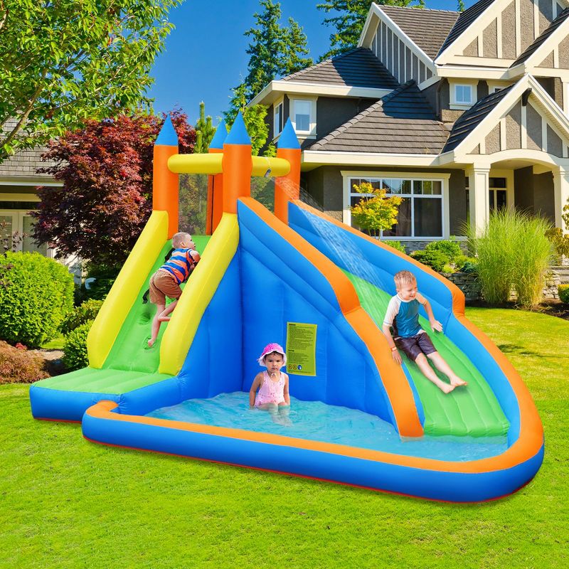 Costway Inflatable Water Slide Mighty Bounce House Jumper Castle W/ 480W Blower, 2 of 10
