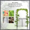 Gulches 84" Garden Arch Arbor with Gate, Metal Arch Trellis, Garden Archway for Climbing Vines, Wedding Ceremony Decoration,  Arrow Tips, Black - 4 of 4