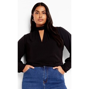 CITY CHIC | Women's Plus Size  Miranda Cowl Top - black - 12 Plus - 1 of 4