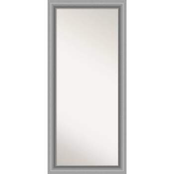 30" x 66" Non-Beveled Peak Polished Nickel Full Length Floor Leaner Mirror - Amanti Art