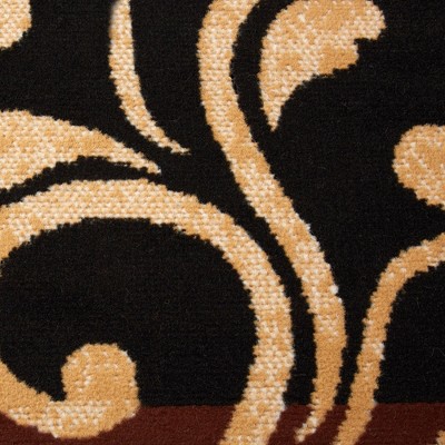 Ebony and Chocolate Synthetic Non-slip Area Rug Set