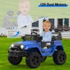12V Kids Ride-On Truck w/Remote - 3 Speeds (Max 2.5MPH), Dual Motors, LED Lights, Music (Ages 3-8, 61lbs) - 4 of 4