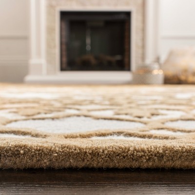 Off-White and Beige Tufted Wool 8' x 10' Area Rug