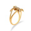 14K Yellow Gold Plated Silver 1/4 Cttw Diamond Interlocking Bypass Ring - 4 of 4