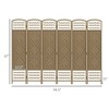 NicBex 5.6' Tall 6-panel Room Divider Folding Privacy Screen for Room Separation, Wave Fiber Freestanding Wall Partition, Natural Wood - 3 of 4