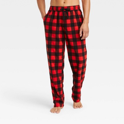 red and black pajama pants