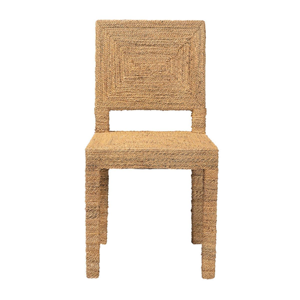 bali & pari Anfield Natural Seagrass and Mahogany Wood Dining Chair Natural: Solid Pattern, No Assembly Required
