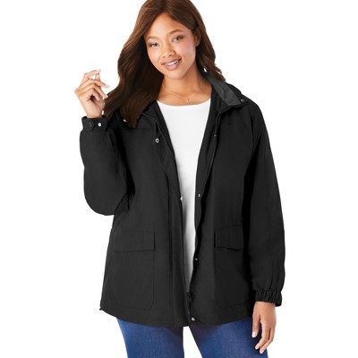 Woman Within Plus Size Fleece-Lined Taslon Jacket