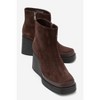 Livia - Brown Suede Leather Wedge Boot (Women) brown suede 8 Forever & Always Shoes US - 2 of 4