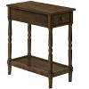 Vynxaria Traditional Accent Table, 2 Tier, Nightstand, Brown Veneer, 11.75" W x 21.75" L x 25" H - 3 of 4