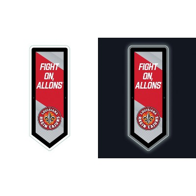 Evergreen Ultra-Thin Glazelight LED Wall Decor, Pennant, University of Louisiana at Lafayette- 9 x 23 Inches Made In USA