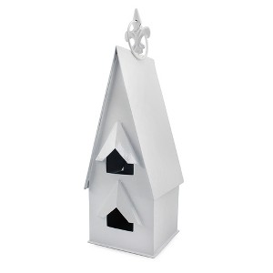 AuldHome Design White Enamel Coated Decorative Birdhouse; Farmhouse Birdhouse for Indoors or Outdoors - 1 of 4