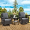 Whizmax 3 Pieces Outdoor Swivel Rocker Set, 2 Chairs and Side Table, 360¡ã Rotation, Patio, Porch, Pool - 3 of 4
