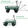 Steel Garden Cart, Heavy Duty 300 LBS Folding Utility Wagon with Removable Sides to Convert into Flatbed, Mesh Lawn Cart with 180° Rotating Handle - 3 of 4
